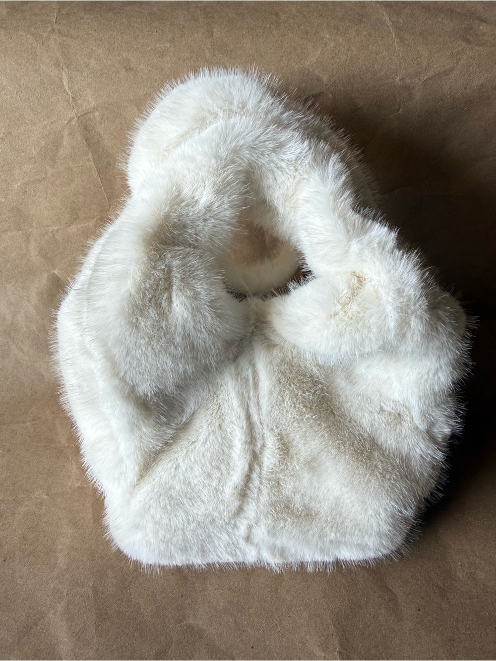 Skinsguard Cream Faux Fur Mini Bag